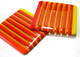 orange striped glass coasters
