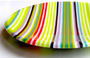Pastel pin-stripe fused glass dish